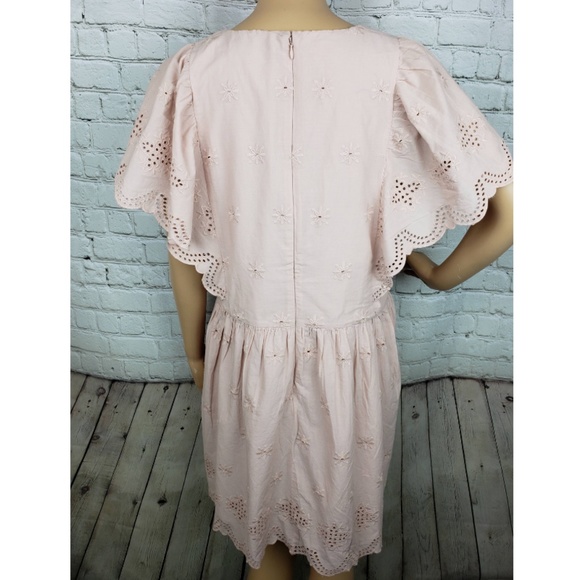 Loft Pink Eyelet Dress Size LP - Picture 4 of 6
